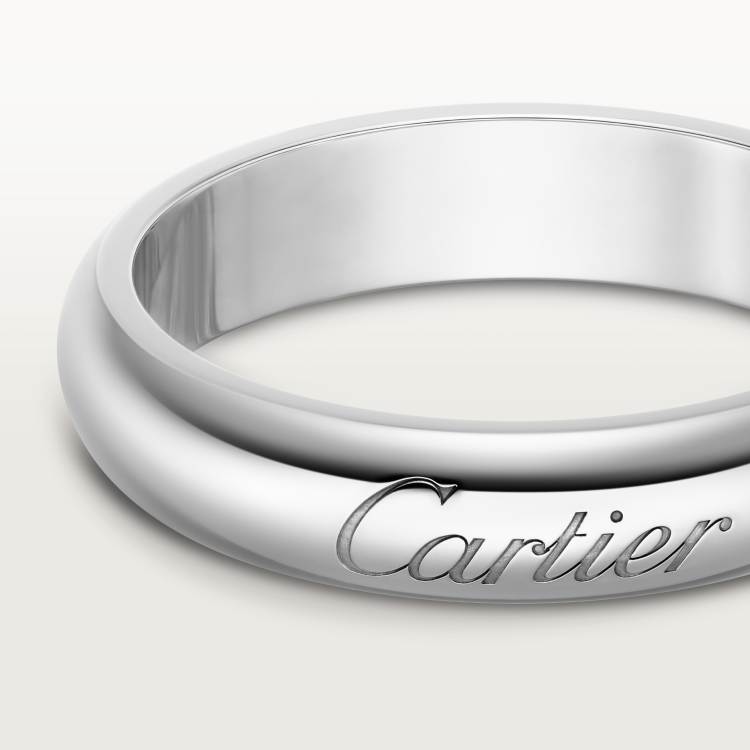 C de Cartier戒指，宽4毫米 铂金