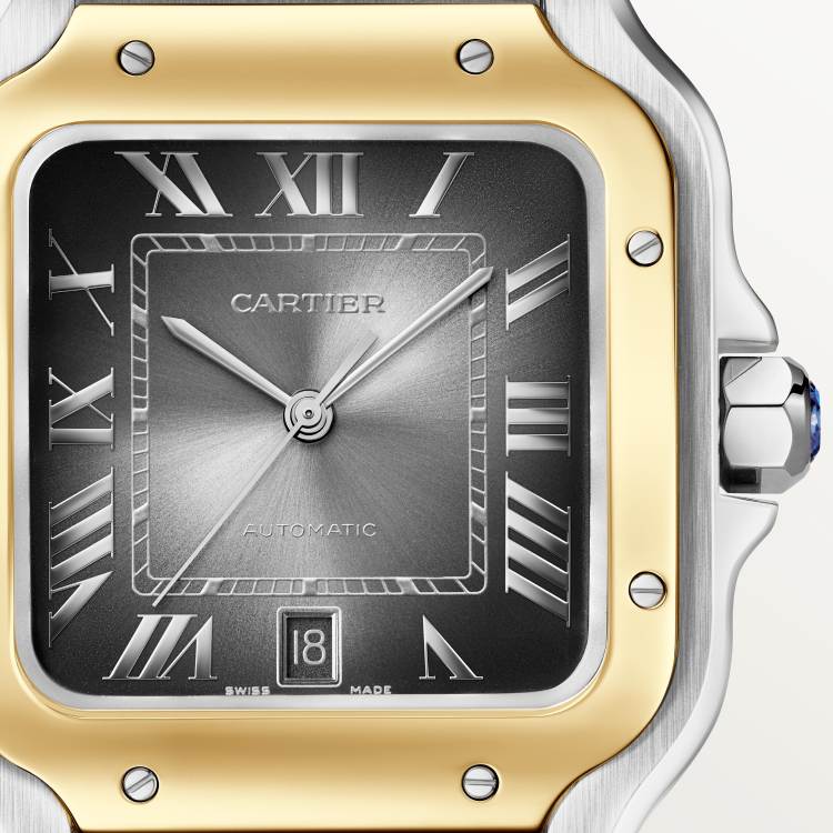Santos de Cartier腕表 大号 K金 - 精钢色 自动上链
