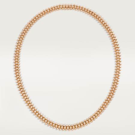 Clash de Cartier项链，小号款，铺镶钻石  18K玫瑰金
