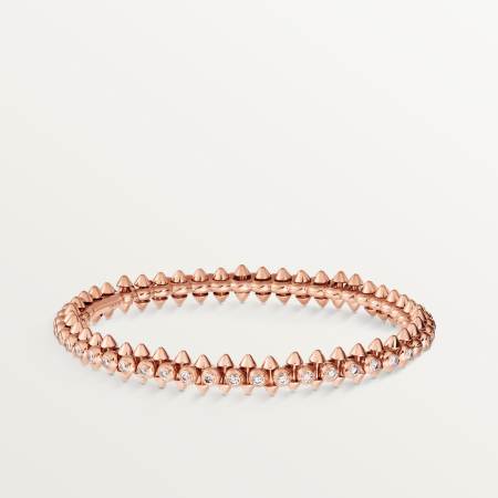 Clash de Cartier手镯，中号款，镶嵌钻石 18K玫瑰金