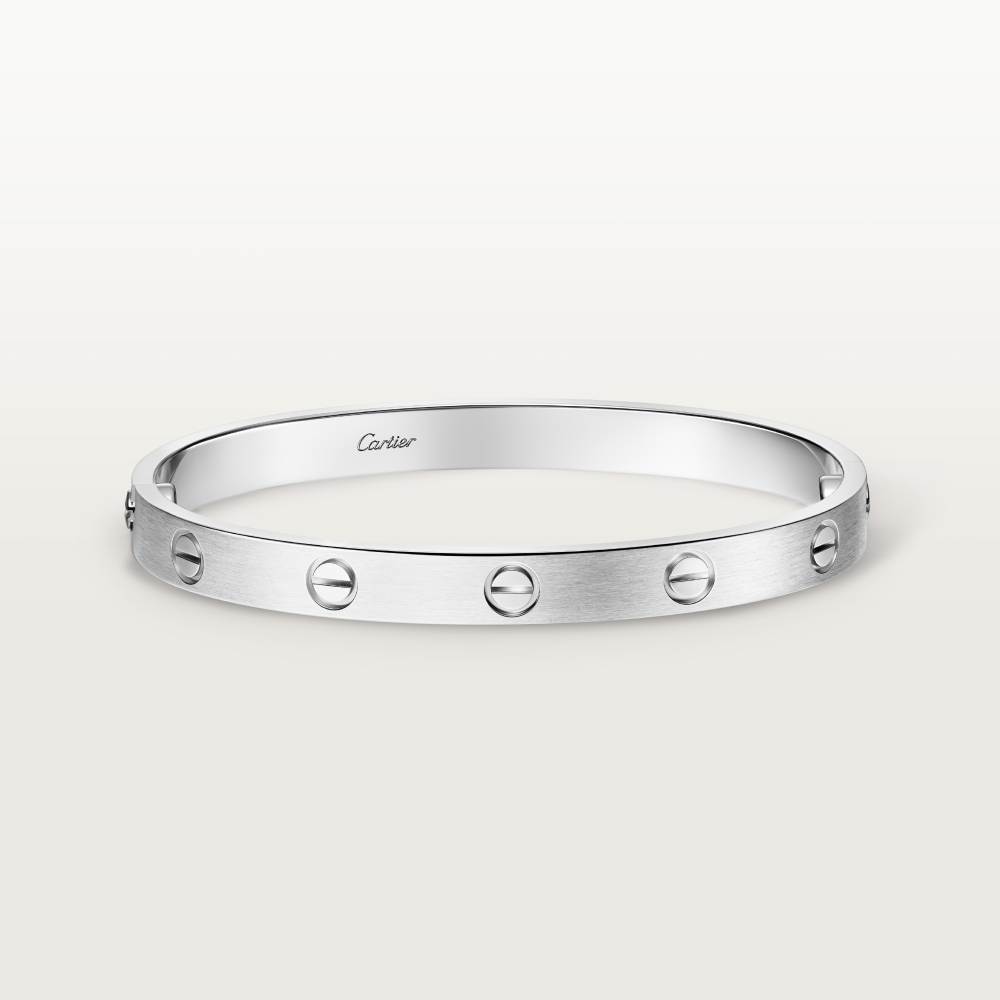 LOVE手镯，经典款，拉丝饰面  18K白金