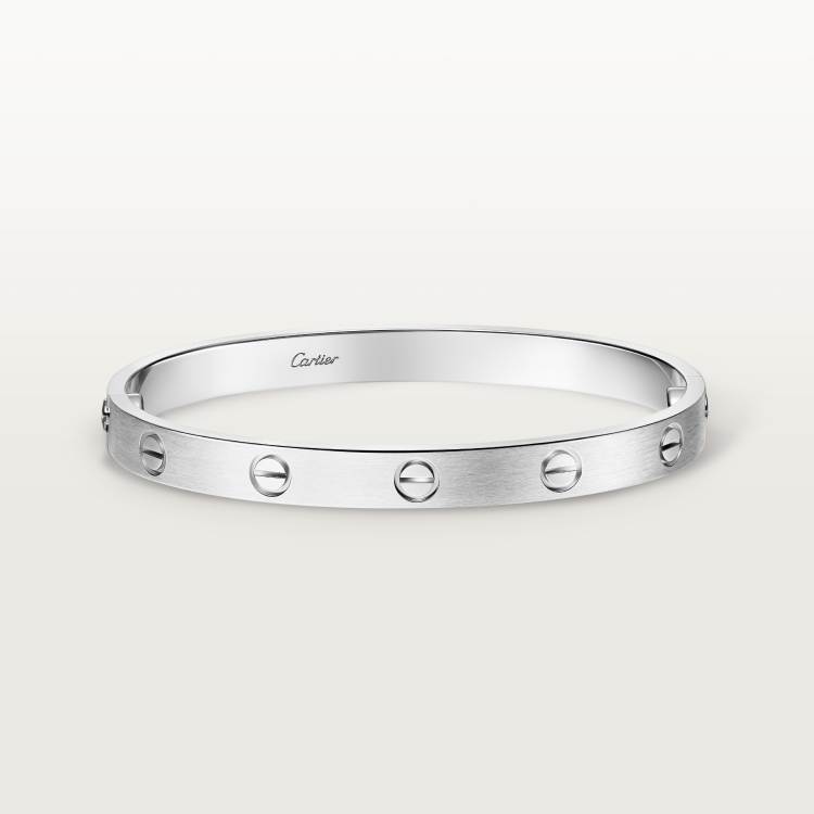 LOVE手镯，经典款，拉丝饰面  18K白金