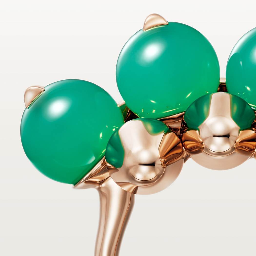 Clash de Cartier戒指，绿玉髓，超大号款  18K玫瑰金