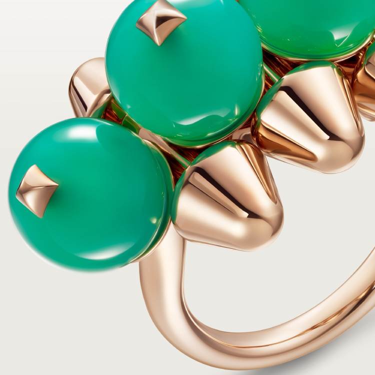 Clash de Cartier戒指，绿玉髓，超大号款  18K玫瑰金