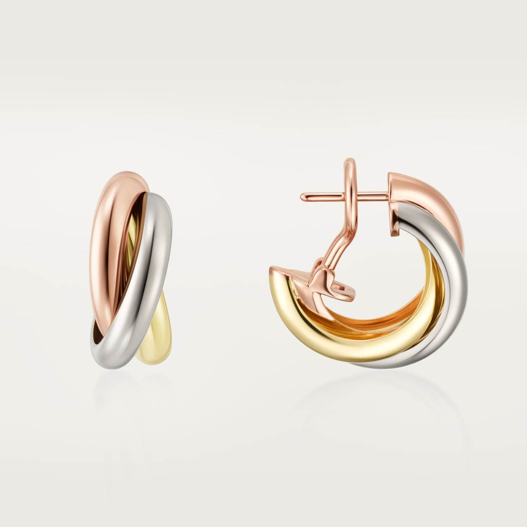 Trinity耳环，经典款 18K白金，18K黄金，18K玫瑰金