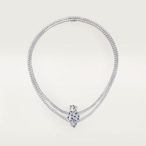 Panthère de Cartier卡地亚猎豹项链，蓝宝石，多种佩戴，铺镶钻石