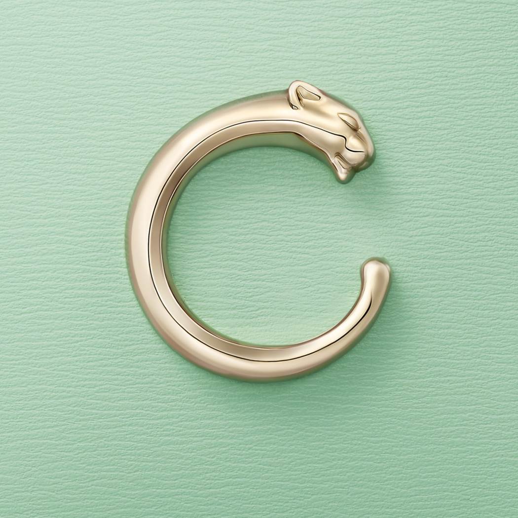 Panthère C de Cartier系列单层卡片夹 绿色 小牛皮
