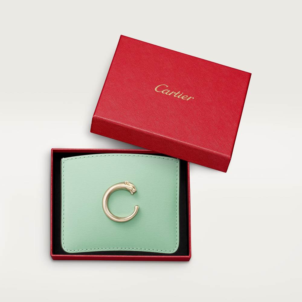 Panthère C de Cartier系列单层卡片夹 绿色 小牛皮