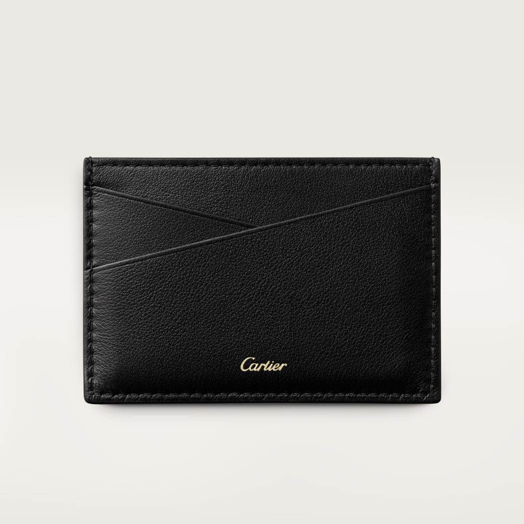 Panthère Graphique de Cartier系列单层卡片夹 黑色 小牛皮