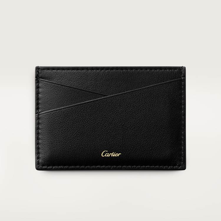 Panthère Graphique de Cartier系列单层卡片夹 黑色 小牛皮