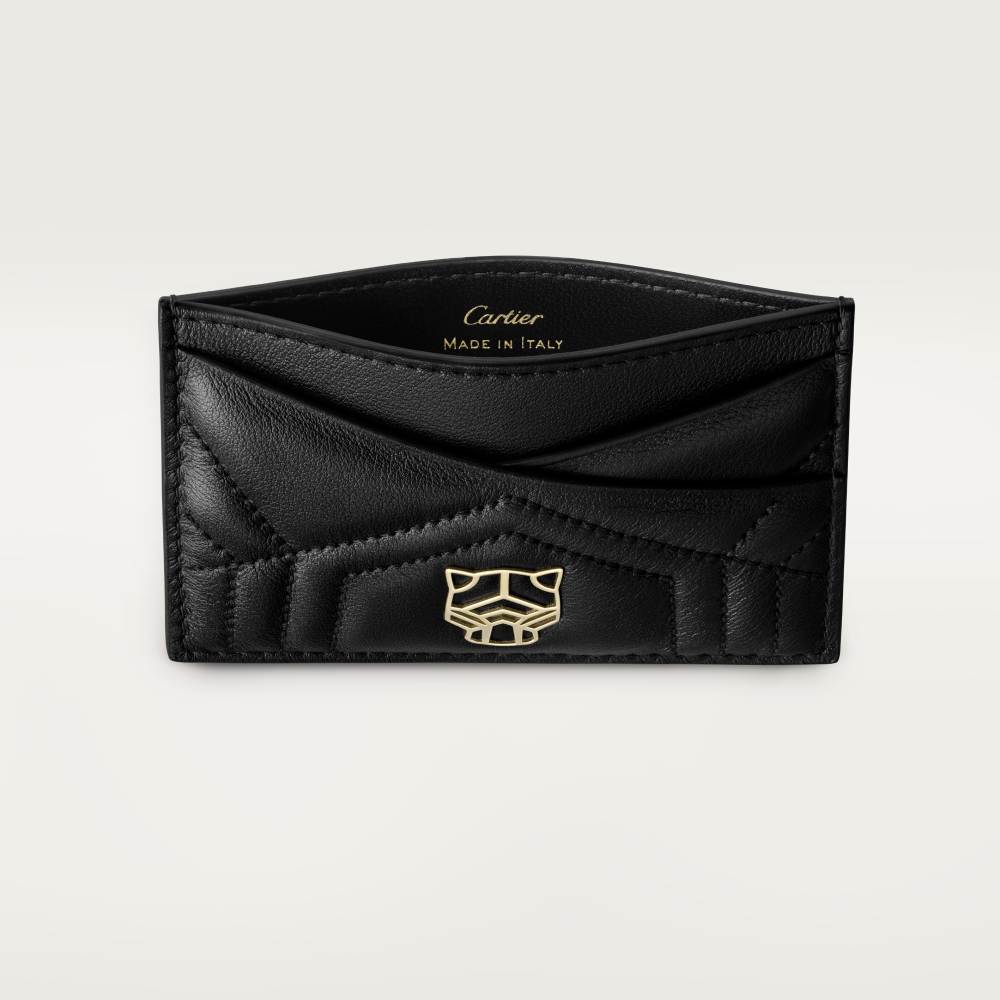 Panthère Graphique de Cartier系列单层卡片夹 黑色 小牛皮