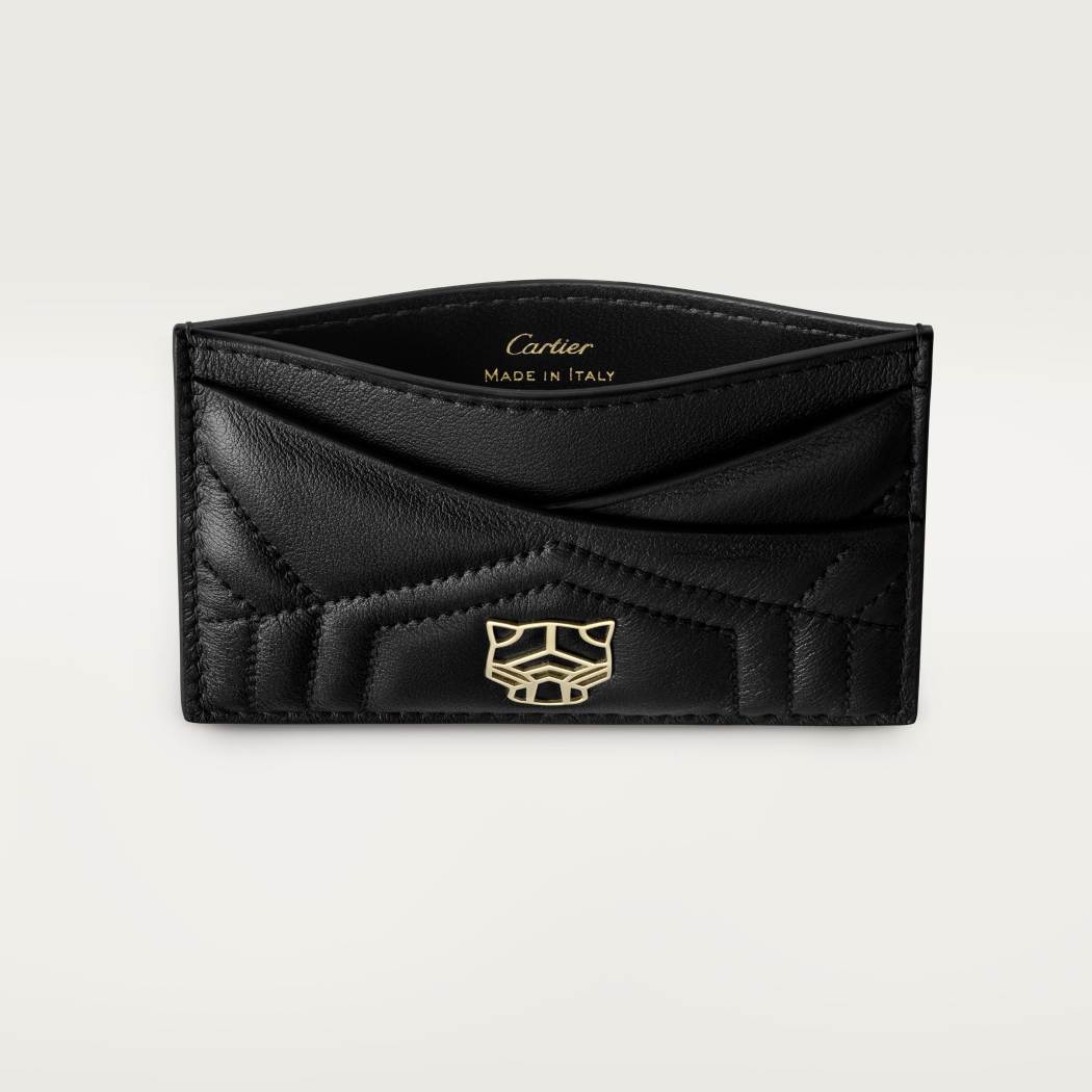 Panthère Graphique de Cartier系列单层卡片夹 黑色 小牛皮
