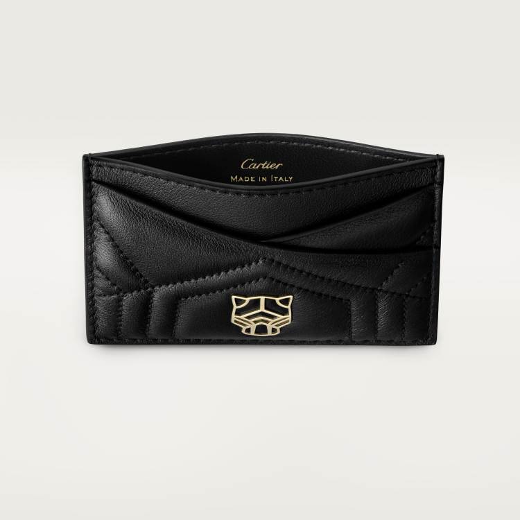 Panthère Graphique de Cartier系列单层卡片夹 黑色 小牛皮