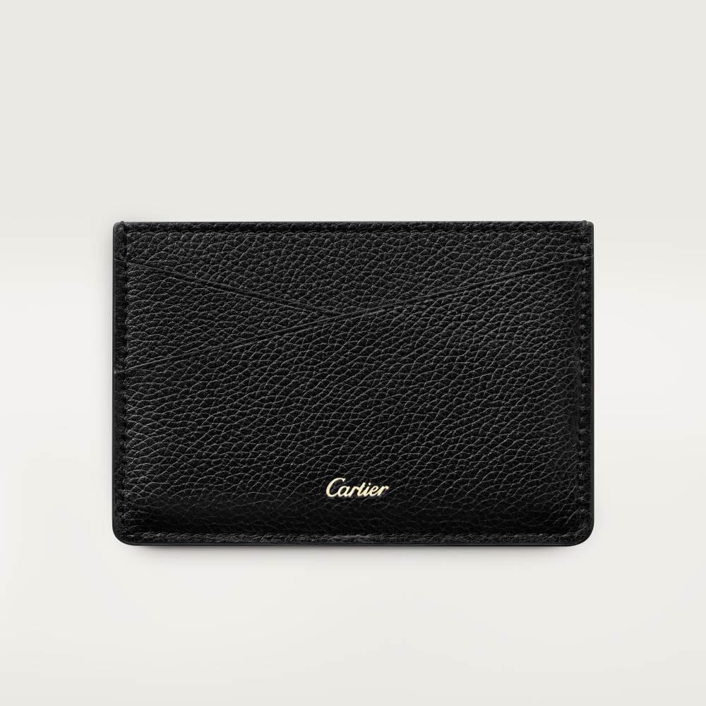 Panthère Graphique de Cartier系列单层卡片夹 黑色 小牛皮