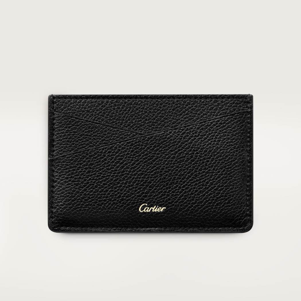 Panthère Graphique de Cartier系列单层卡片夹 黑色 小牛皮
