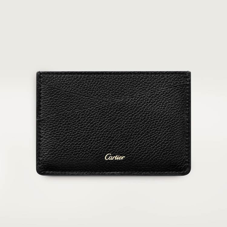 Panthère Graphique de Cartier系列单层卡片夹 黑色 小牛皮
