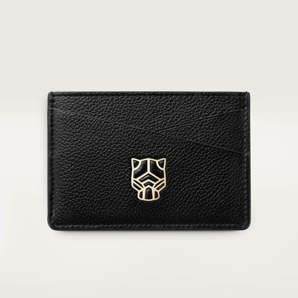 Panthère Graphique de Cartier系列单层卡片夹 黑色 小牛皮