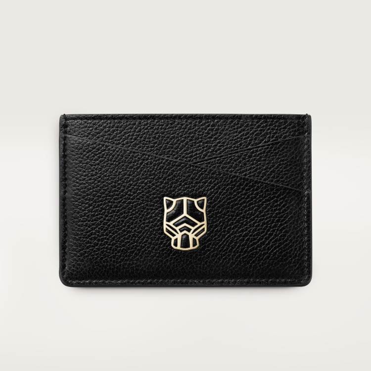 Panthère Graphique de Cartier系列单层卡片夹 黑色 小牛皮