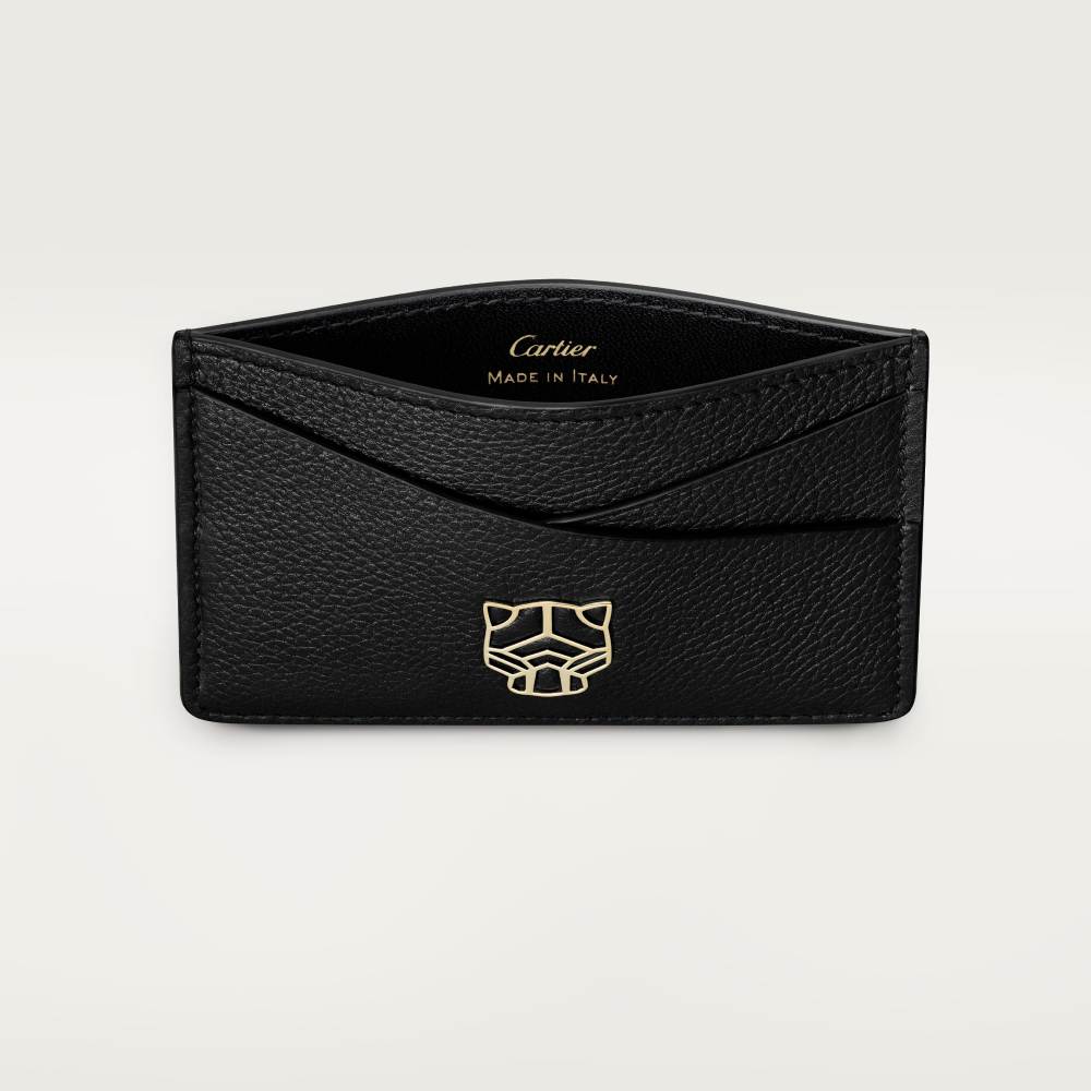 Panthère Graphique de Cartier系列单层卡片夹 黑色 小牛皮