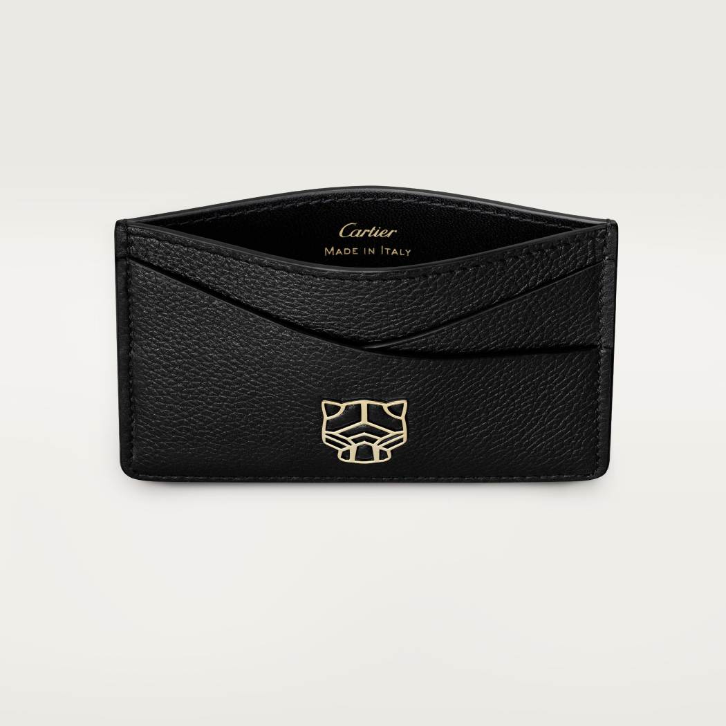 Panthère Graphique de Cartier系列单层卡片夹 黑色 小牛皮