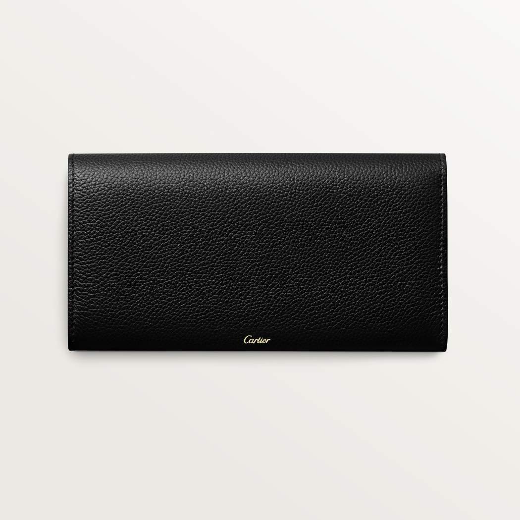 Panthère Graphique de Cartier系列翻盖通用型皮夹 黑色 小牛皮