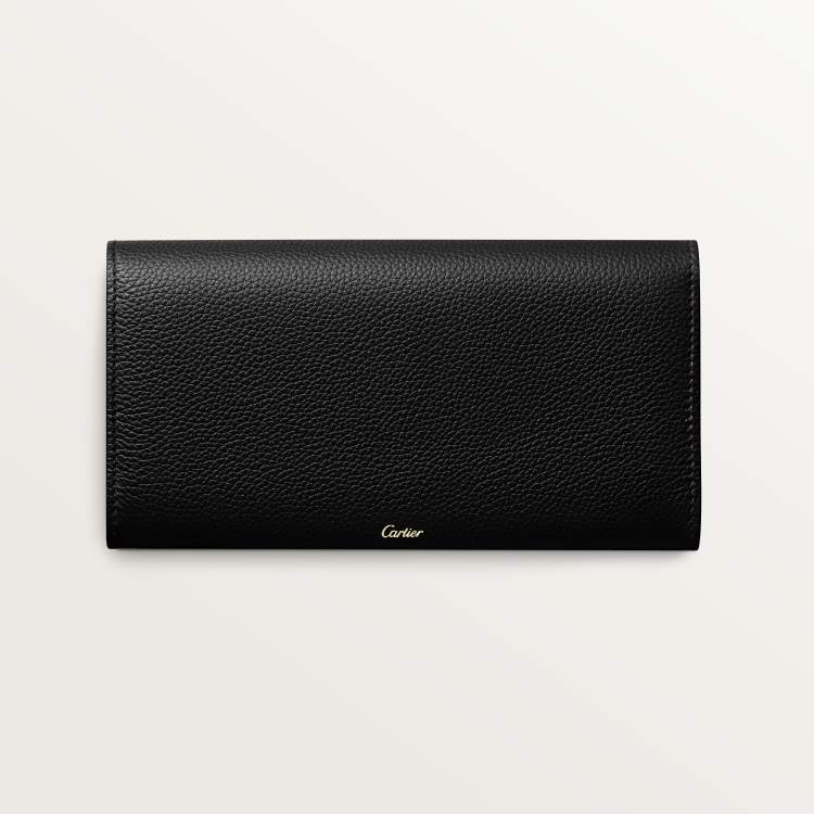 Panthère Graphique de Cartier系列翻盖通用型皮夹 黑色 小牛皮