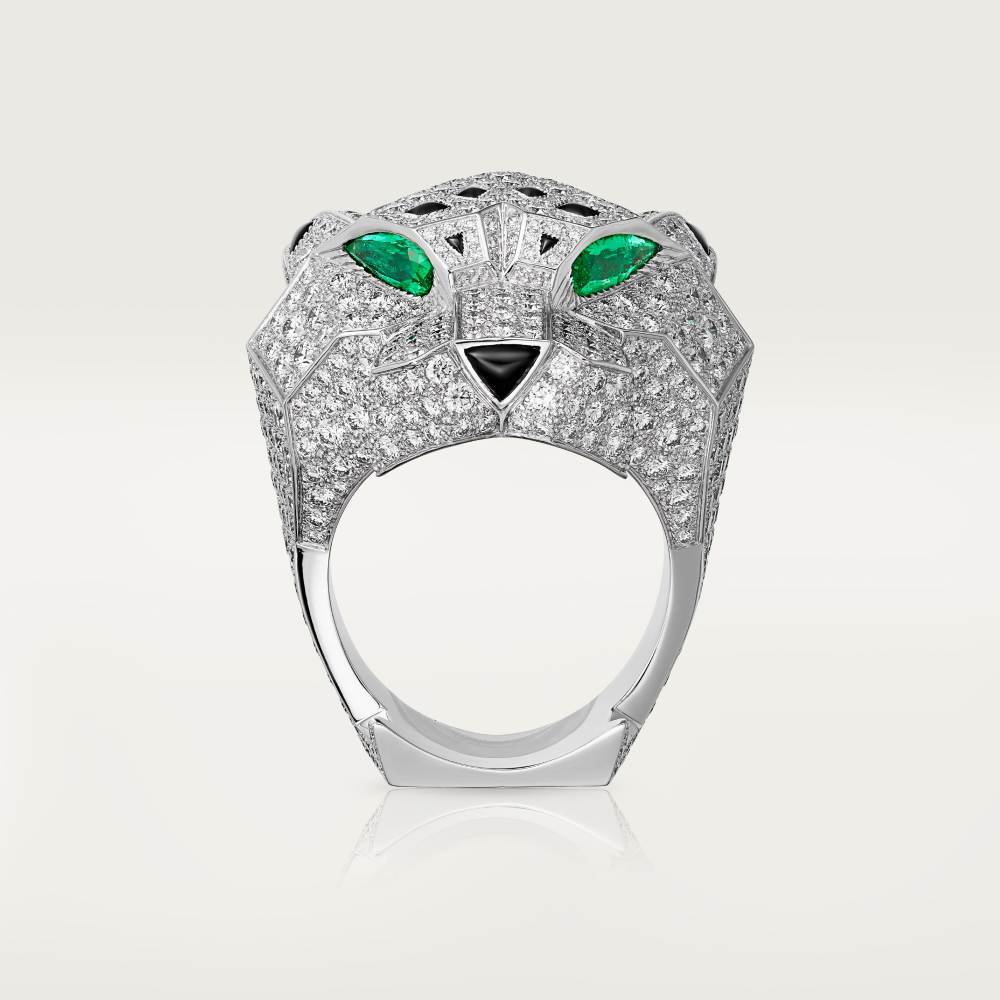 Panthère de Cartier卡地亚猎豹戒指，铺镶钻石 18K白金