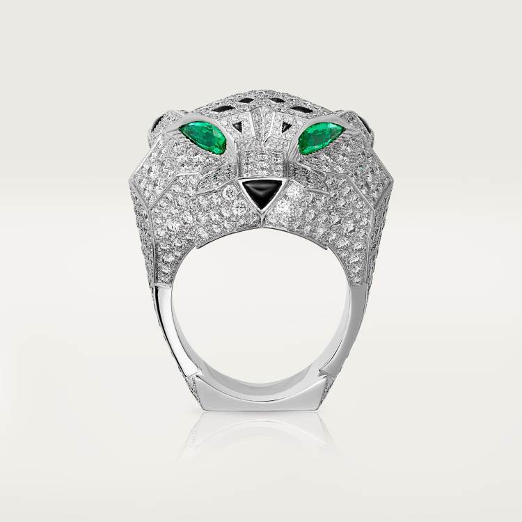 Panthère de Cartier卡地亚猎豹戒指，铺镶钻石 18K白金