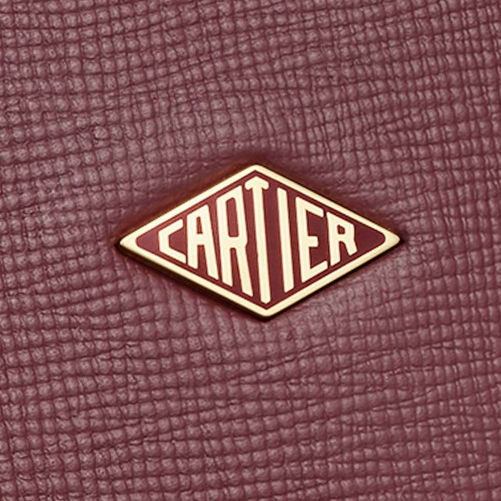 Cartier Losange系列纤薄款公文包 酒红色 小牛皮