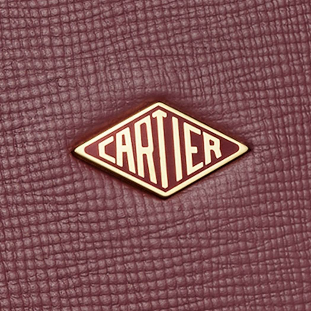 Cartier Losange系列纤薄款公文包 酒红色 小牛皮
