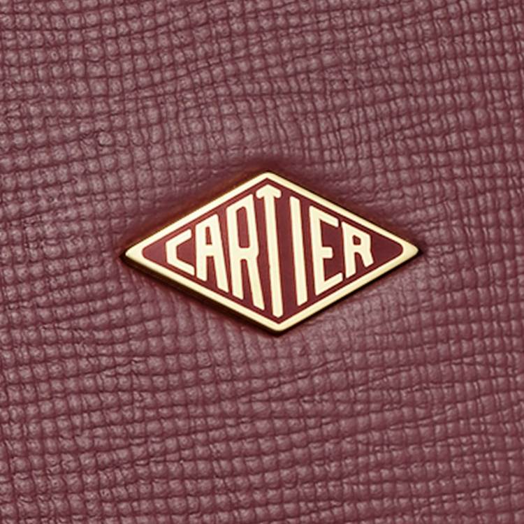 Cartier Losange系列纤薄款公文包 酒红色 小牛皮