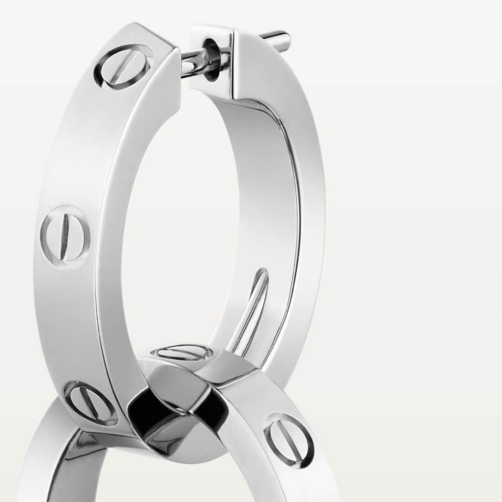 LOVE耳环，可转换 18K白金