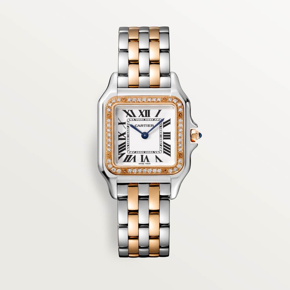 Panthère de Cartier腕表 中号款 精钢色 - 玫瑰K金 石英