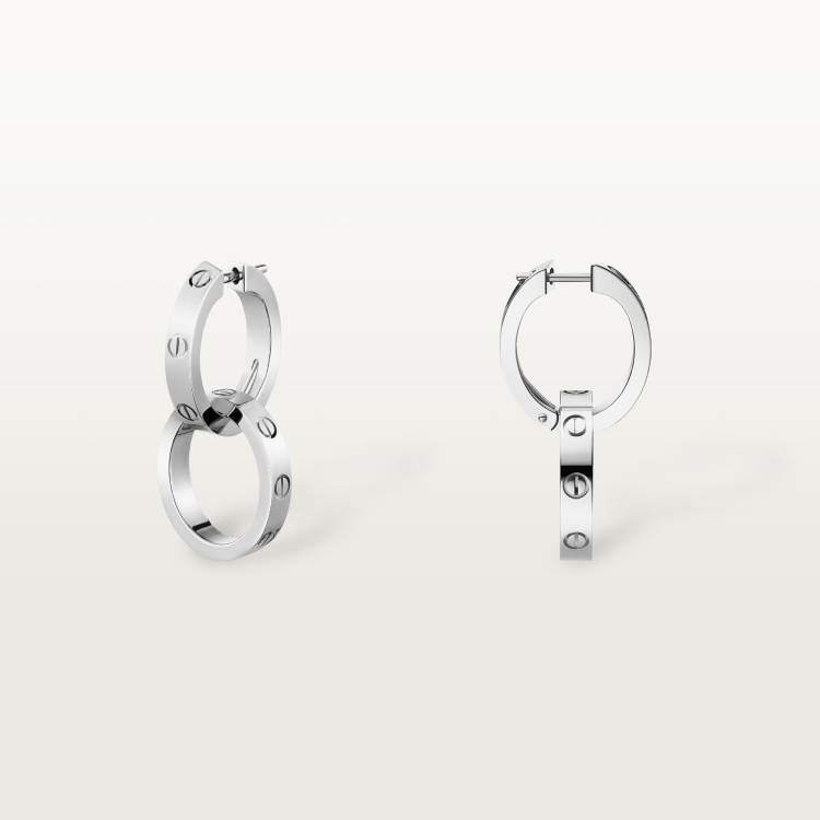 LOVE耳环，可转换 18K白金