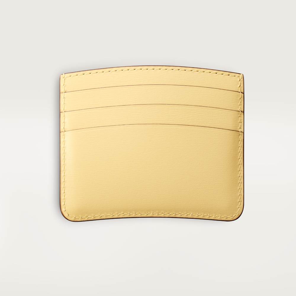 Panthère C de Cartier系列单层卡片夹 Mimosa yellow 小牛皮