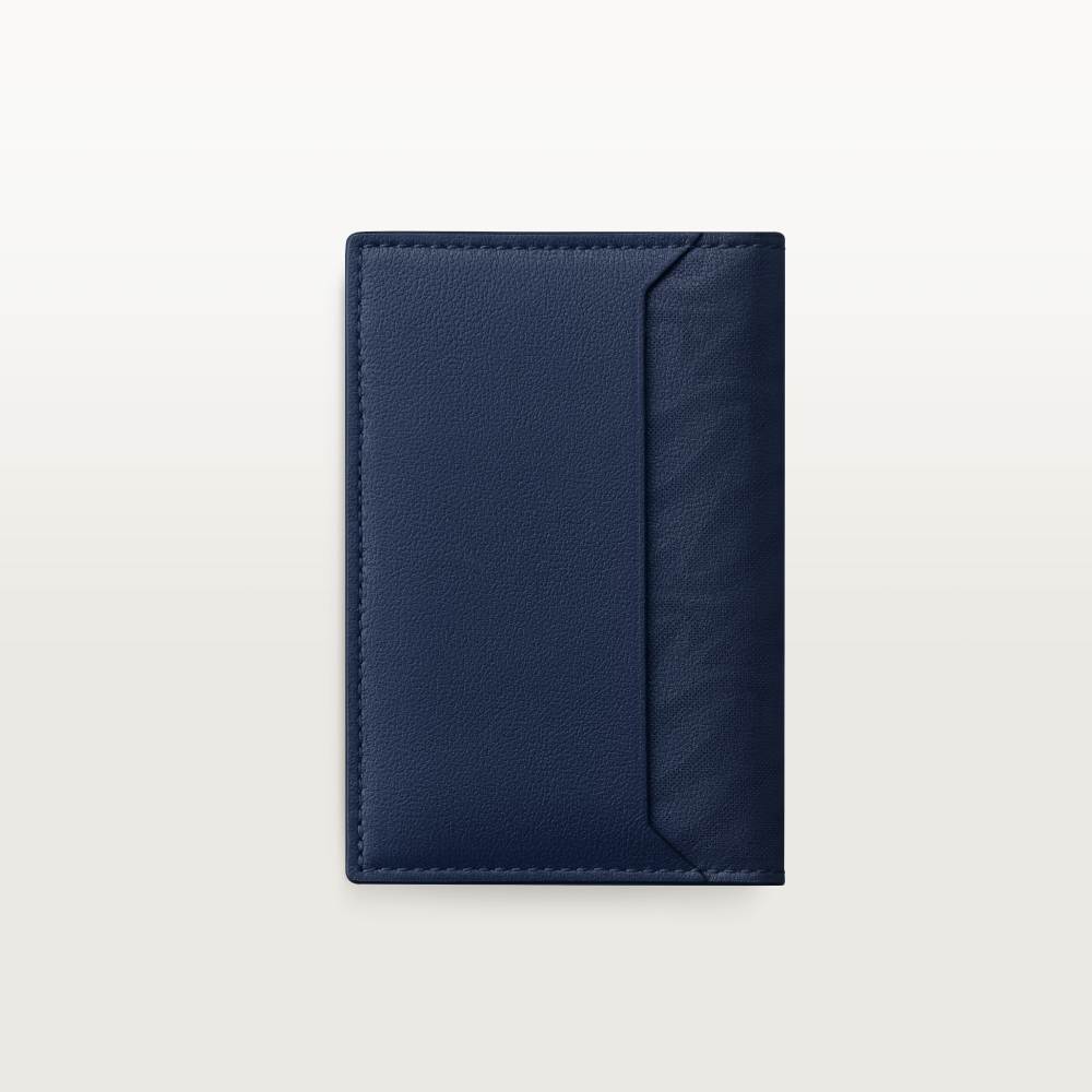 4信用卡皮夹，Must de Cartier系列 海军蓝色 小牛皮