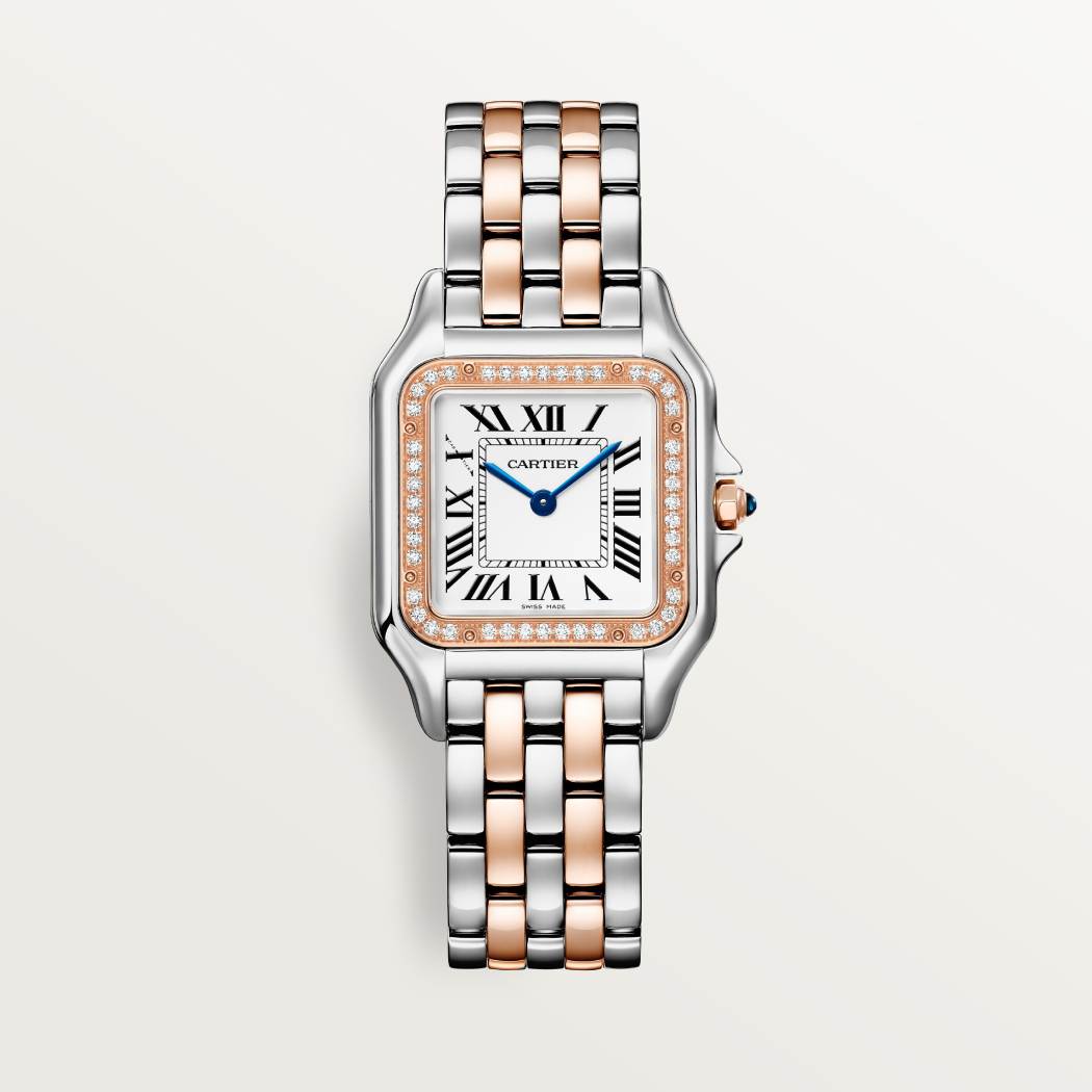 Panthère de Cartier腕表 中号 精钢色 - 玫瑰K金 石英