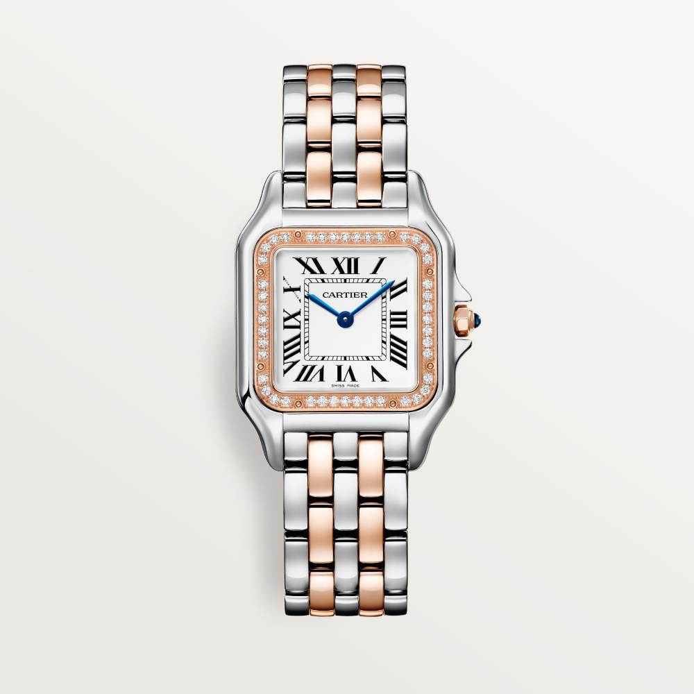 Panthère de Cartier腕表 中号 精钢色 - 玫瑰K金 石英