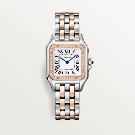 Panthère de Cartier腕表 中号 精钢色 - 玫瑰K金 石英