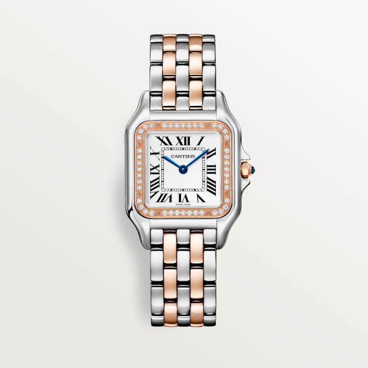 Panthère de Cartier腕表 中号 精钢色 - 玫瑰K金 石英