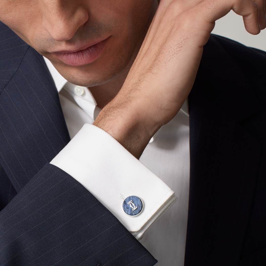 Double C de Cartier蓝线石袖扣