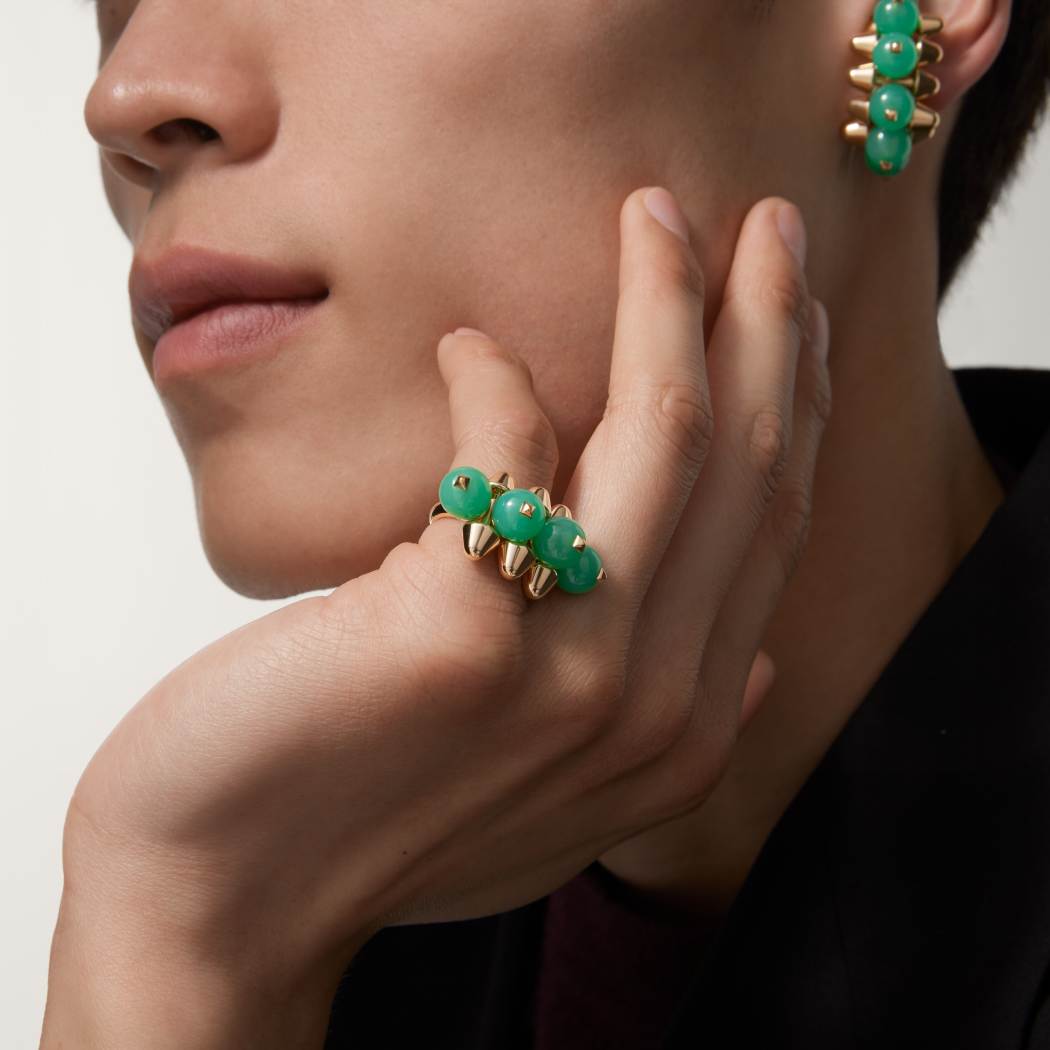 Clash de Cartier戒指，绿玉髓，超大号款  18K玫瑰金