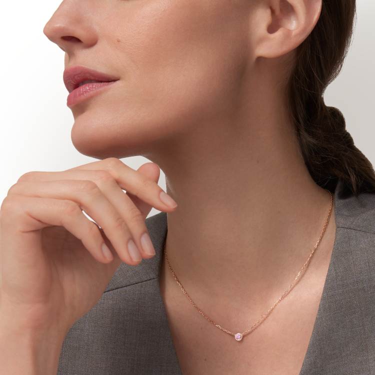 Cartier d'Amour吊坠项链，粉色蓝宝石 18K玫瑰金