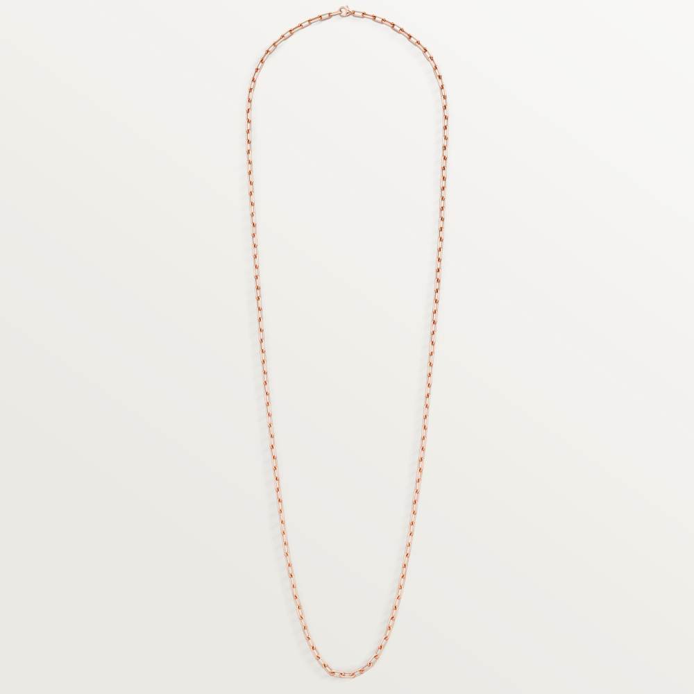 Santos de Cartier链式长项链，小号款 18K玫瑰金