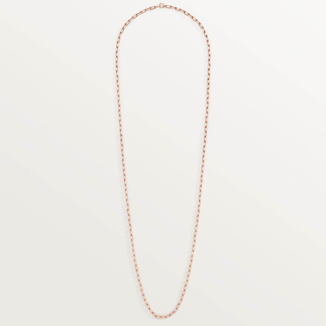 Santos de Cartier链式长项链，小号款 18K玫瑰金