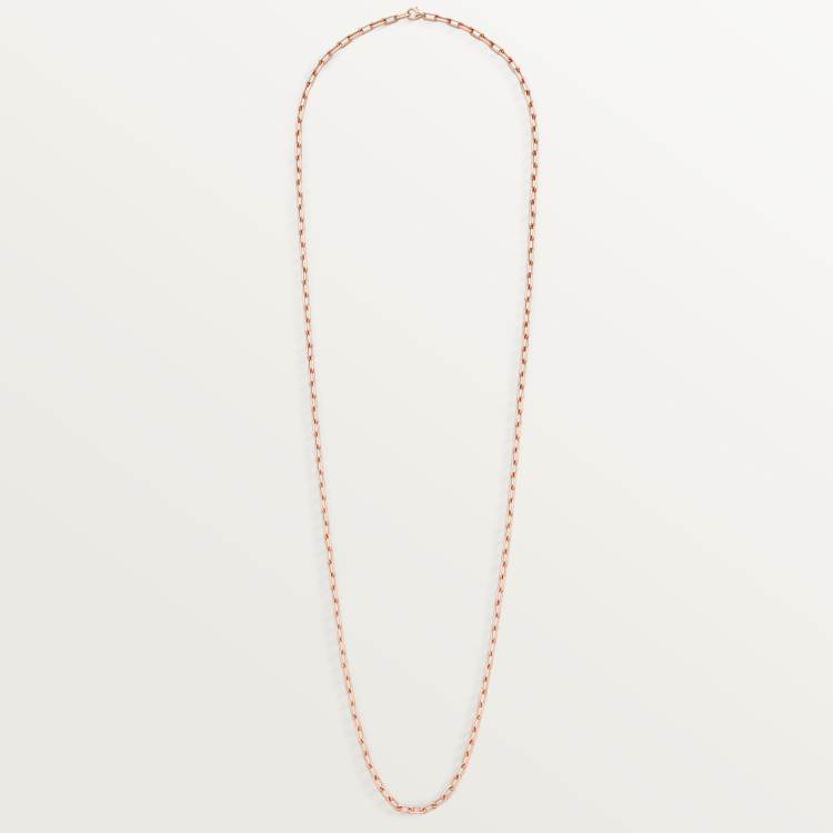 Santos de Cartier链式长项链，小号款 18K玫瑰金