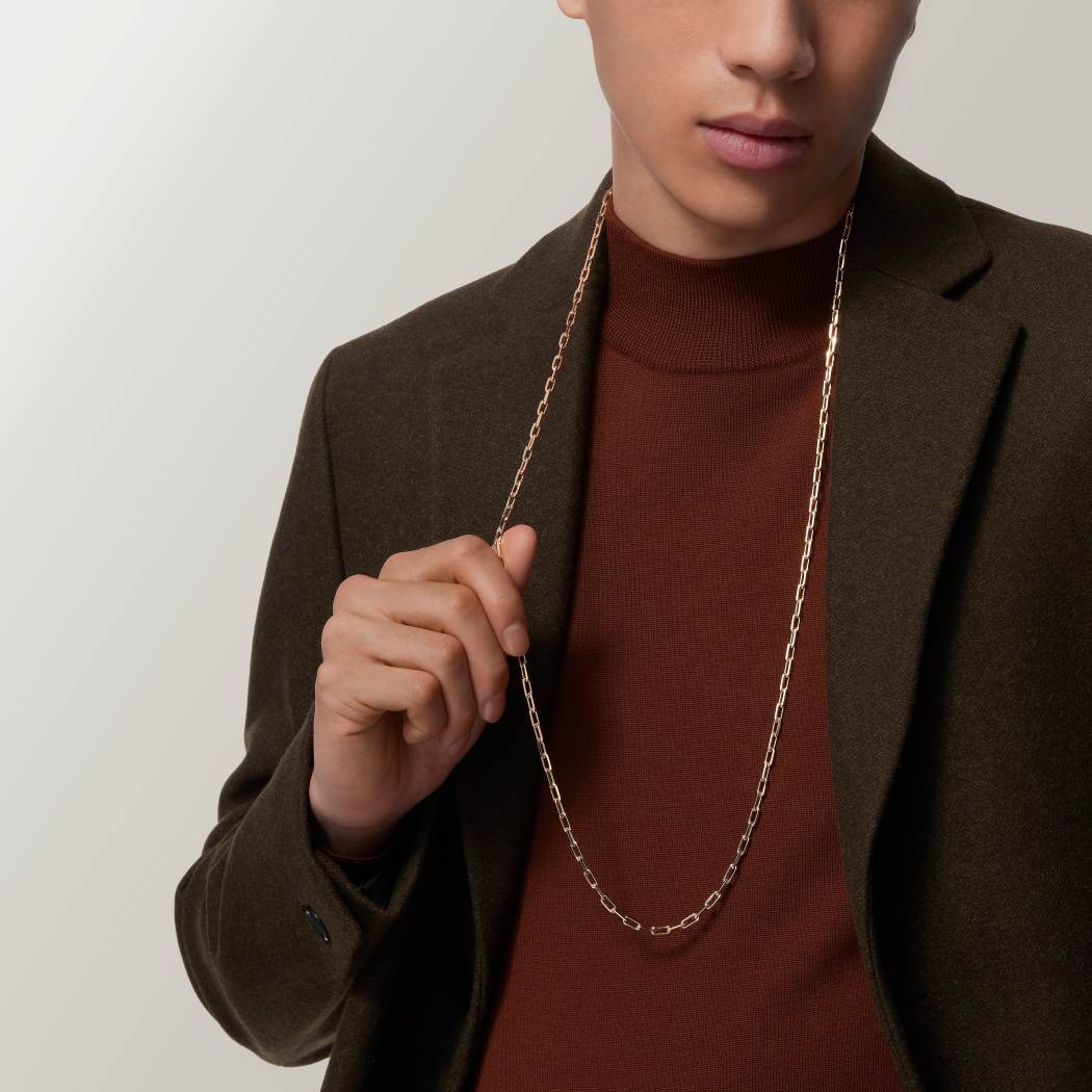 Santos de Cartier链式长项链，小号款 18K黄金