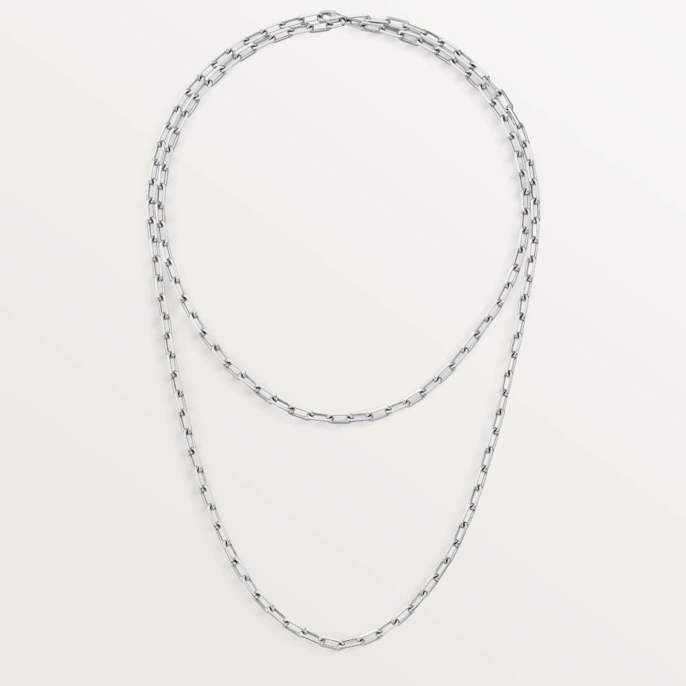 Santos de Cartier链式长项链，小号款 18K白金