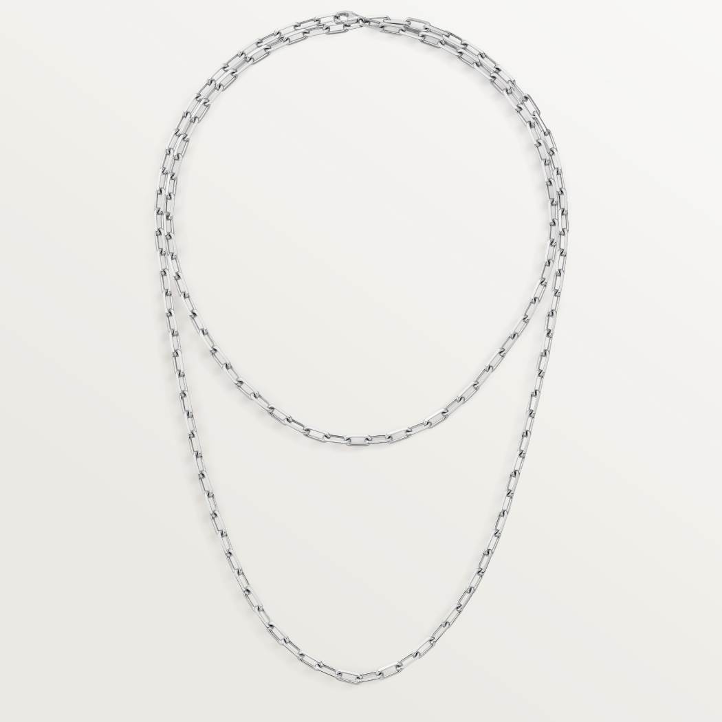 Santos de Cartier链式长项链，小号款 18K白金