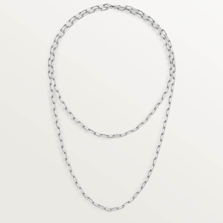 Santos de Cartier链式长项链，小号款 18K白金